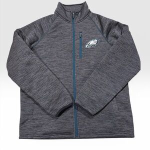 NFL Philadelphia Eagles Gray Full-Zip Fleece Jacket Men's Large